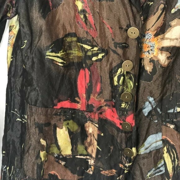 CHICO'S Silk Blend Floral Lightweight Blazer - Whimsicore - Picture 7 of 12